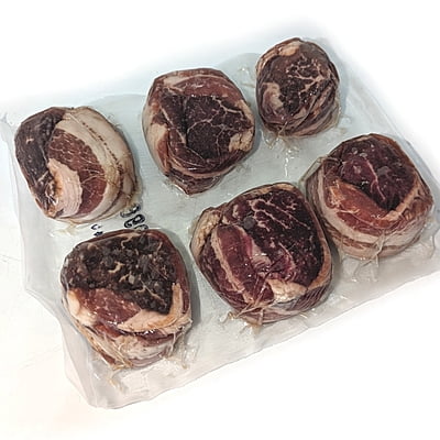 Steaks, AAA 4oz Bacon Wrapped Tenderloin Steaks, AAA 4oz Bacon Wrapped Tenderloin