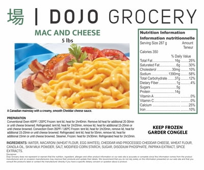Macaroni & Cheese, 5lbs Macaroni & Cheese, 5lbs
